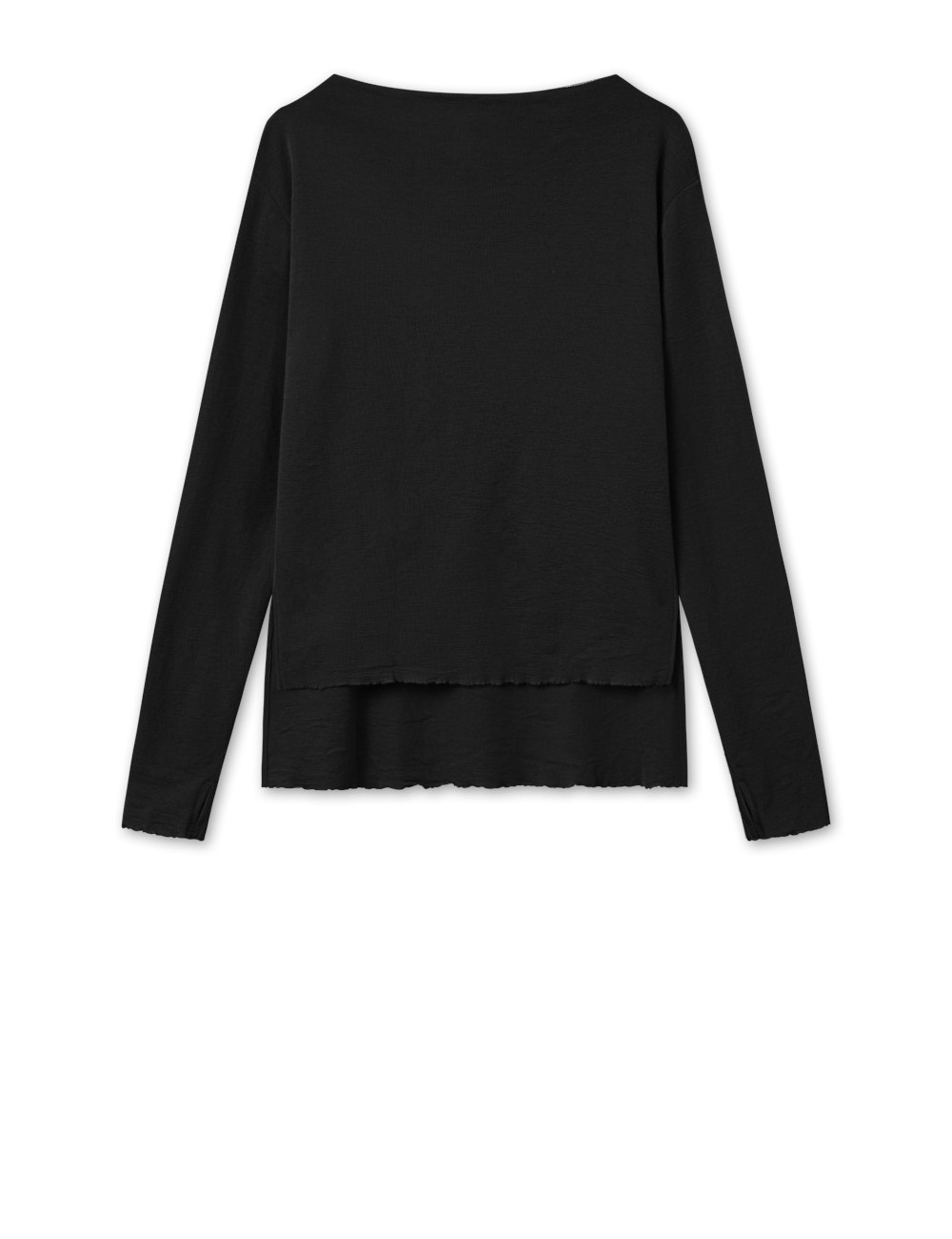 Merino uld bluse med længde forskel 4040 i basis farver
