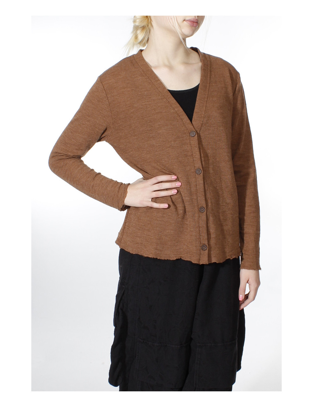 Merino uld cardigan 8006 i basis farver