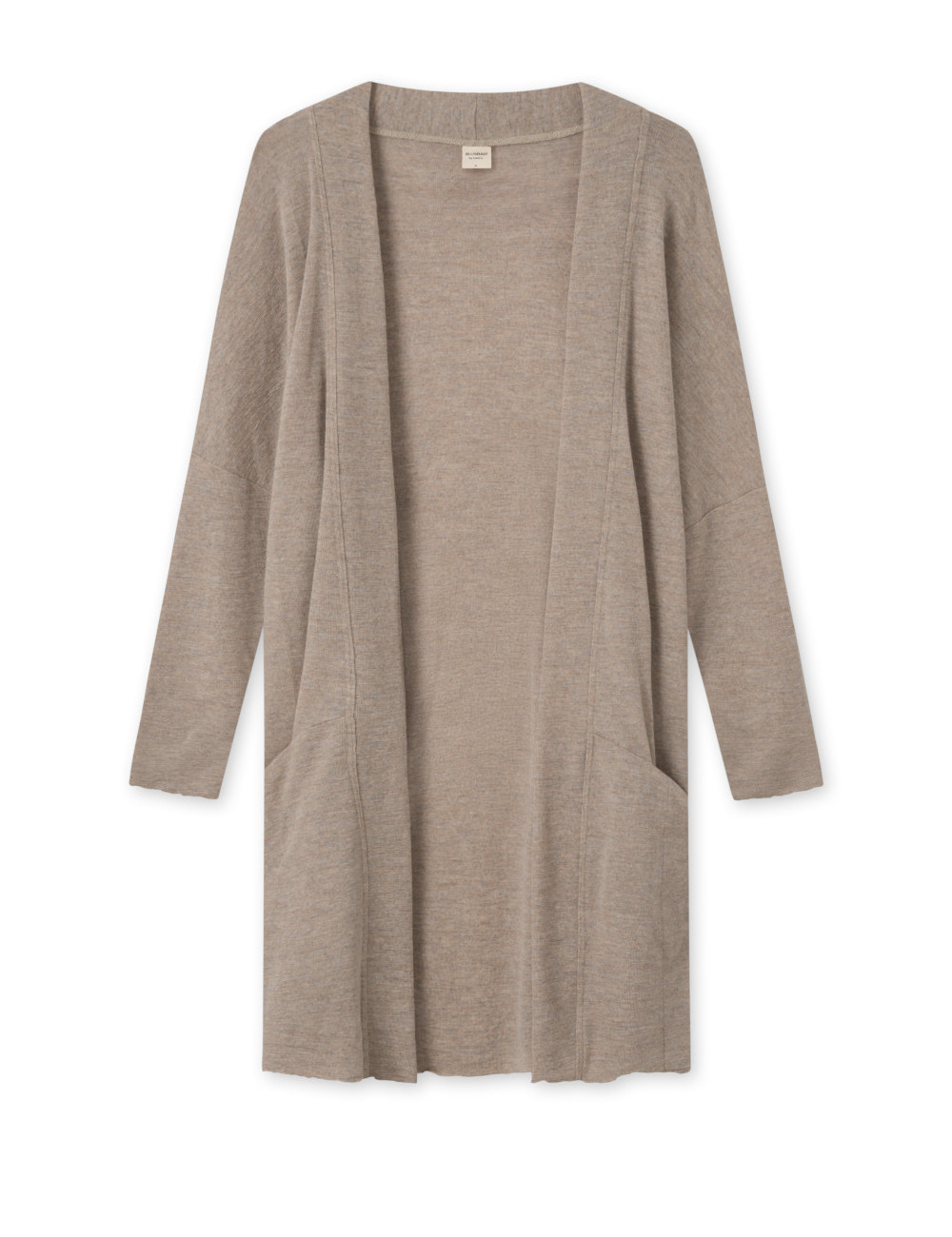 Mellem lang cardigan i merino uld 8005 i basis farver