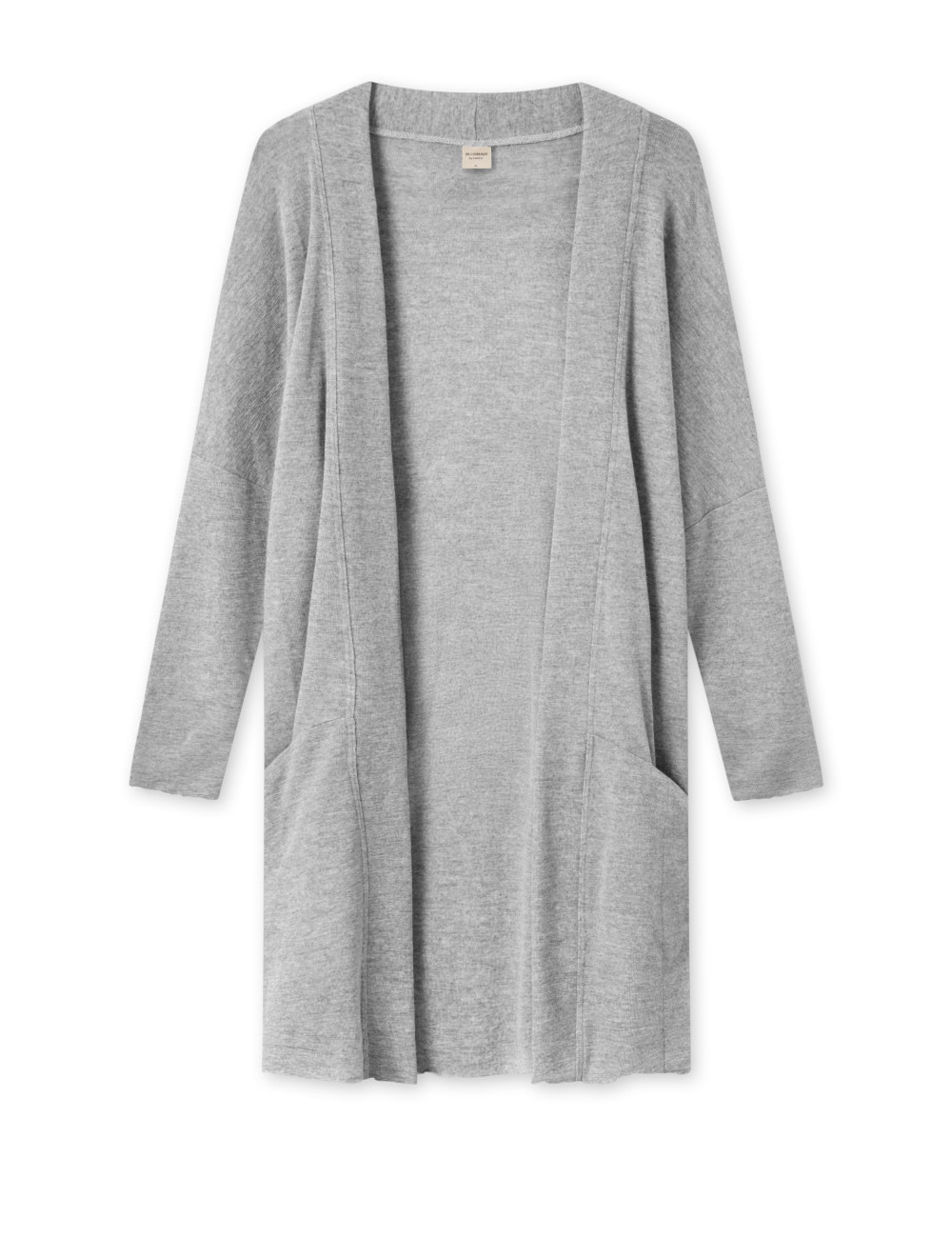 Mellem lang cardigan i merino uld 8005 i basis farver