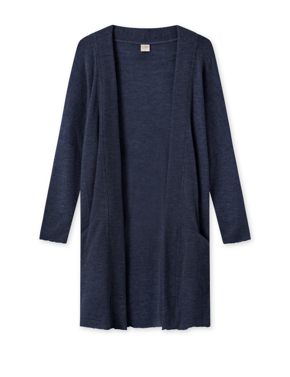 Mellem lang cardigan i merino uld 8005 i basis farver