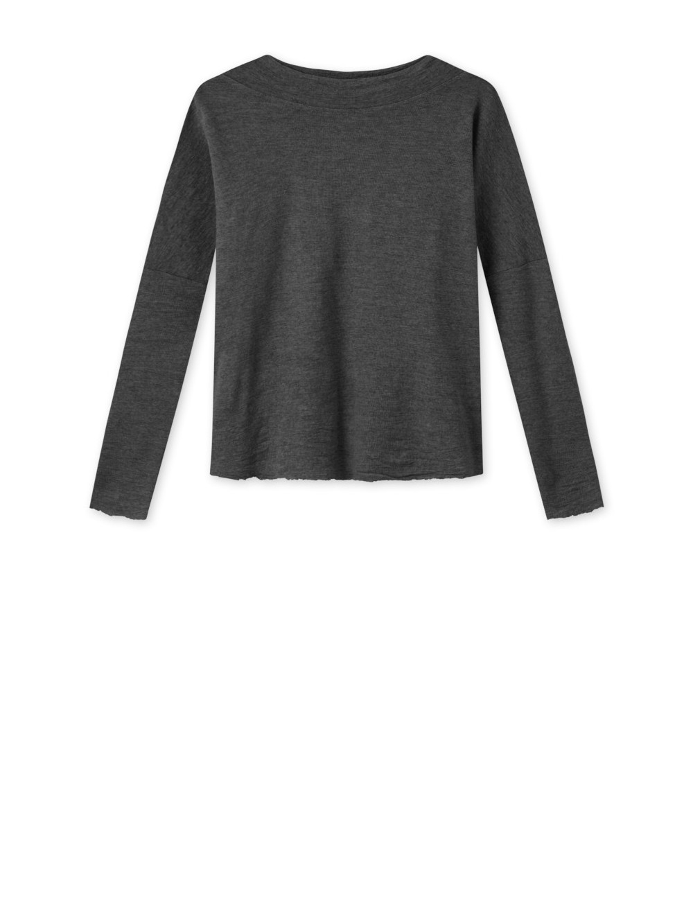 Rummelig merino uld bluse med rund hals 4025 i basis farver