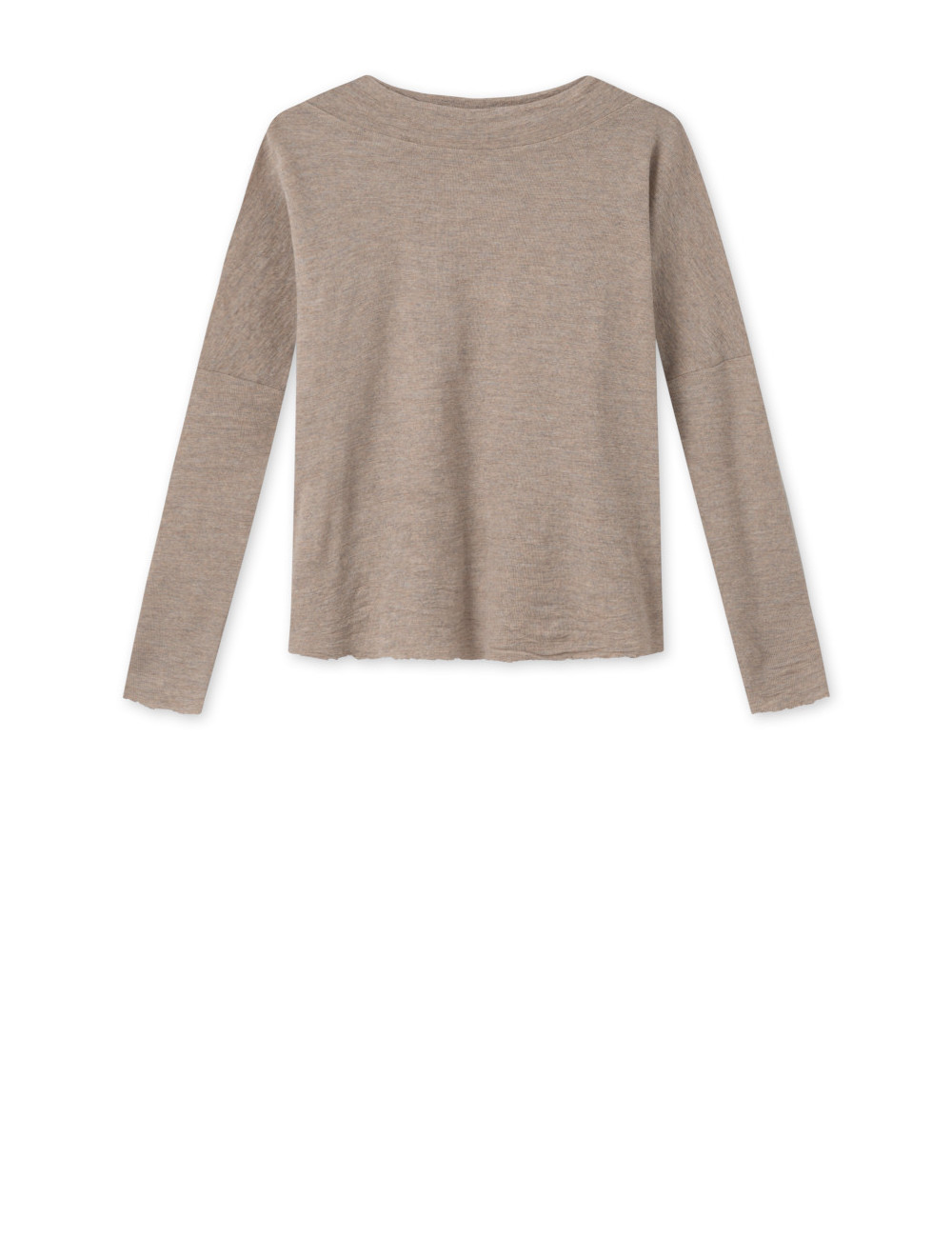 Rummelig merino uld bluse med rund hals 4025 i basis farver