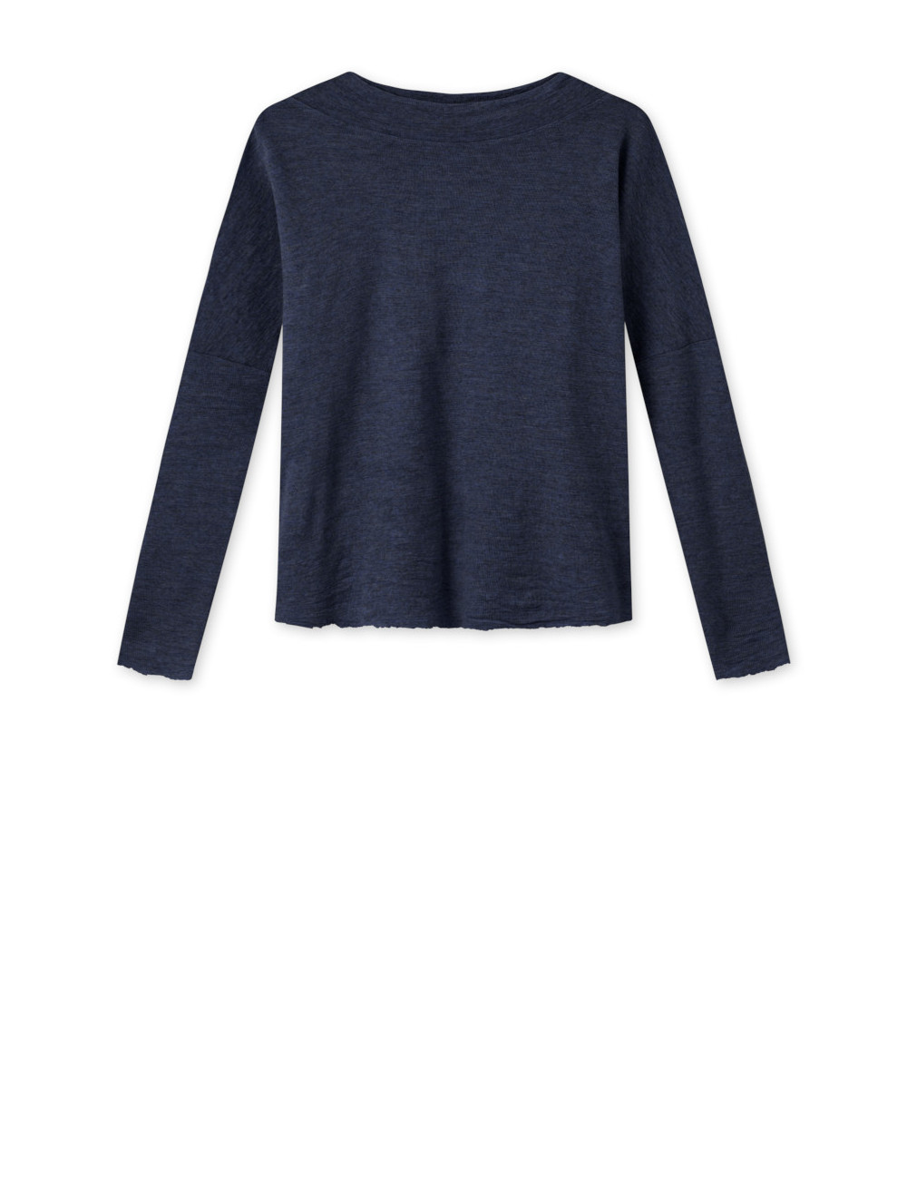 Rummelig merino uld bluse med rund hals 4025 i basis farver