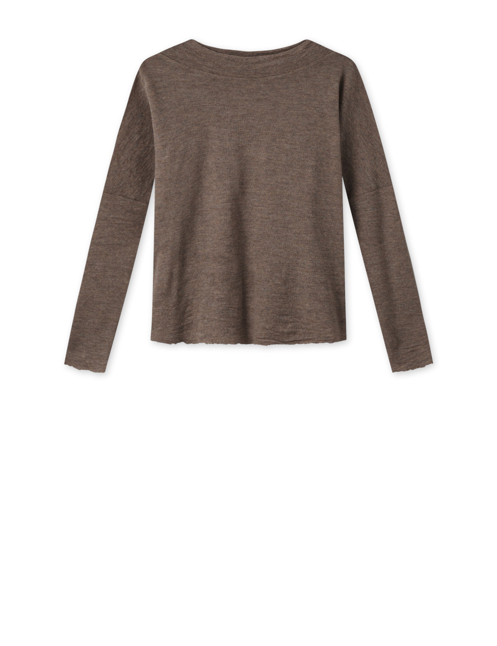 Rummelig merino uld bluse med rund hals 4025 i basis farver