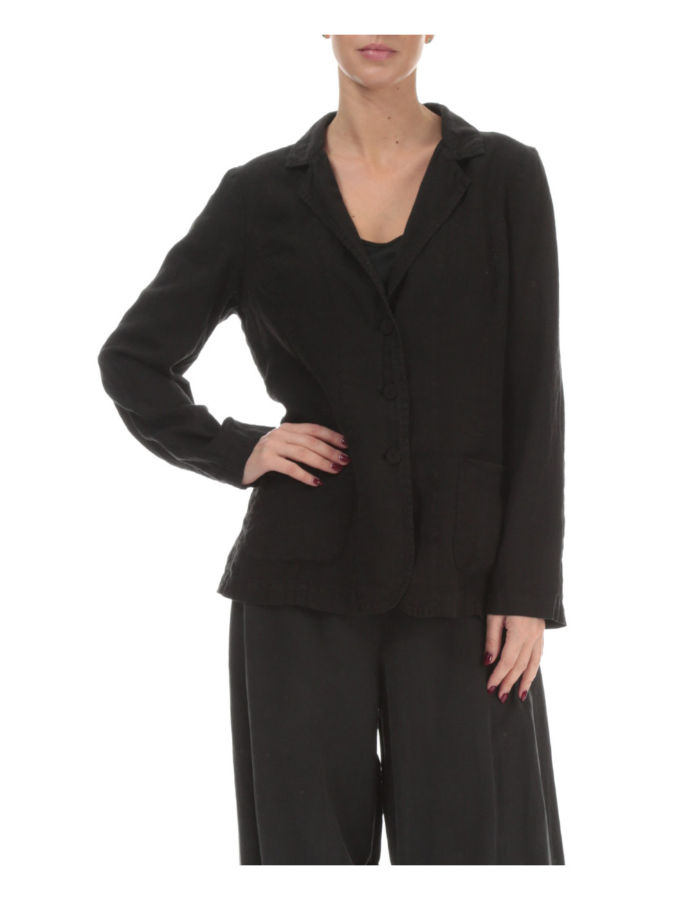 Blazer i 100% hør - antracit