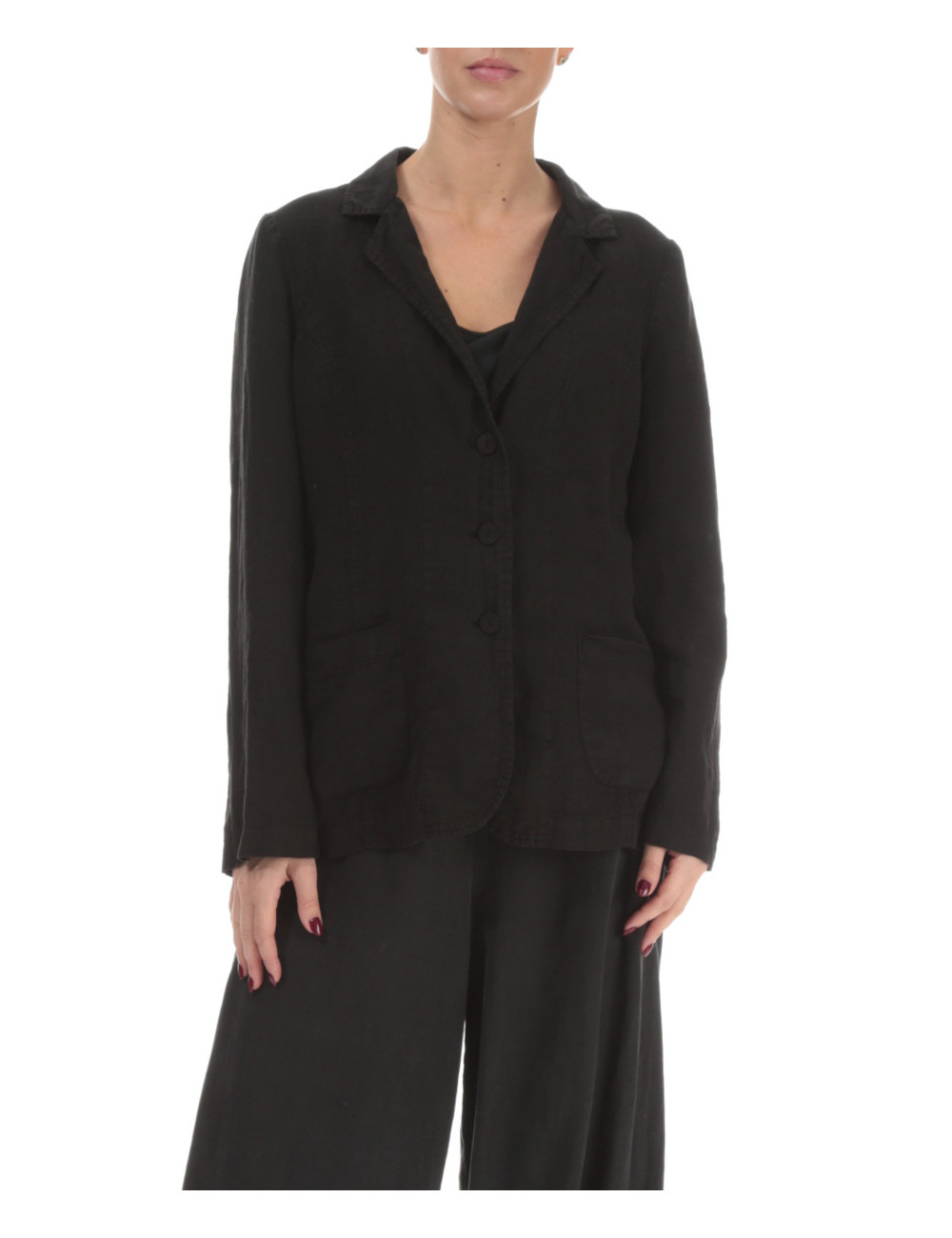Blazer i 100% hør - antracit