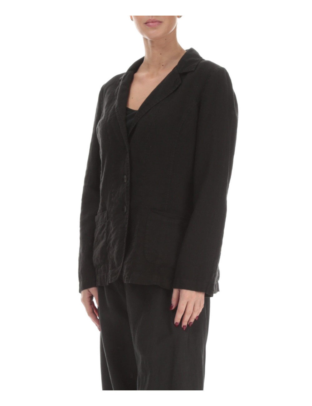 Blazer i 100% hør - antracit