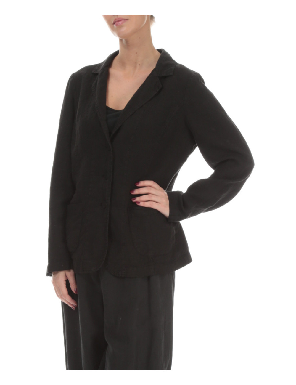 Blazer i 100% hør - antracit