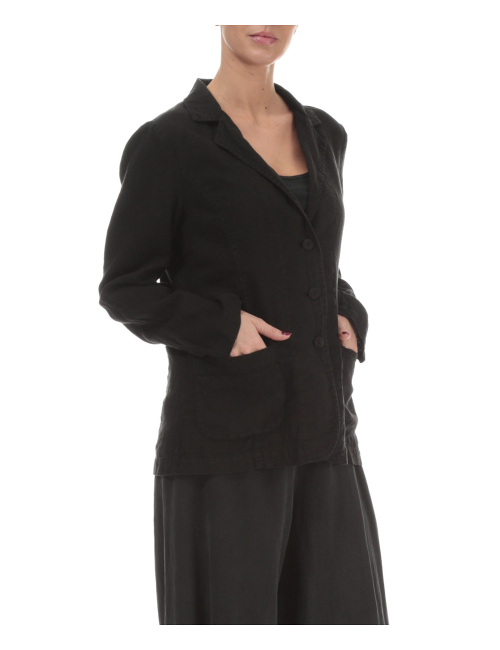 Blazer i 100% hør - antracit