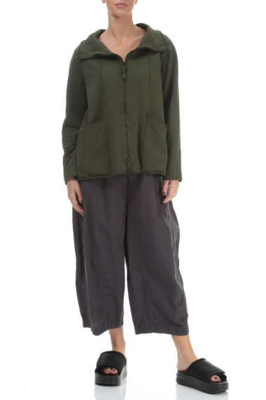 Kort cardigan med lynlås i trikotage fra Grizas