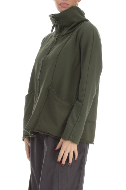 Kort cardigan med lynlås i trikotage fra Grizas