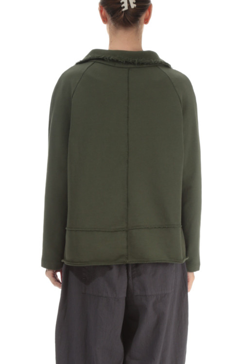 Kort cardigan med lynlås i trikotage fra Grizas