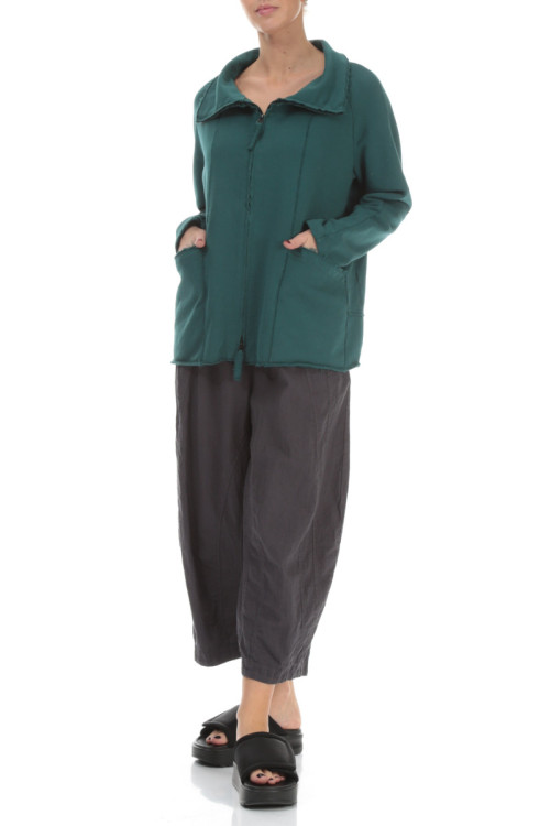 Kort cardigan med lynlås i trikotage fra Grizas