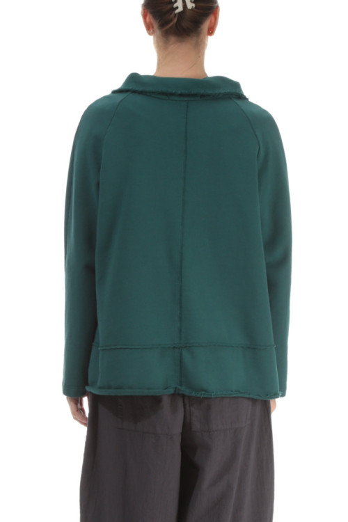 Kort cardigan med lynlås i trikotage fra Grizas