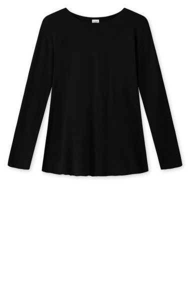 Merino uld bluse med A-facon fra By Basics i sort