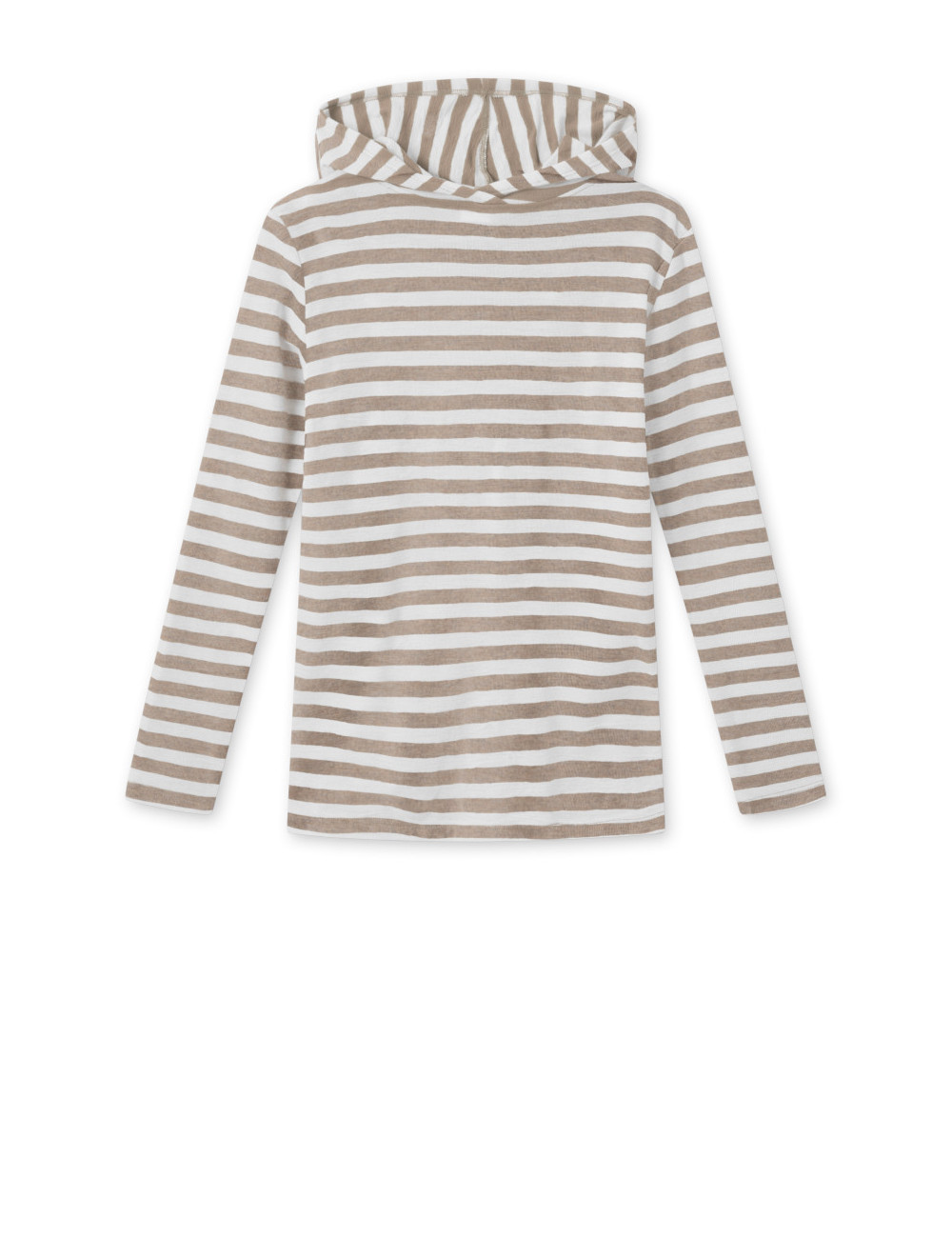 Merino uld bluse med hætte 4021 i striber