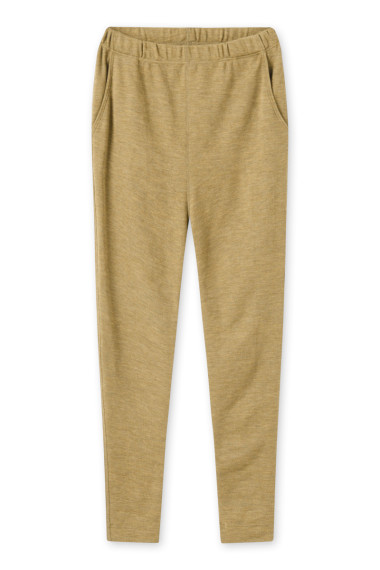 Merino uld bukser fra By Basics i karry gul