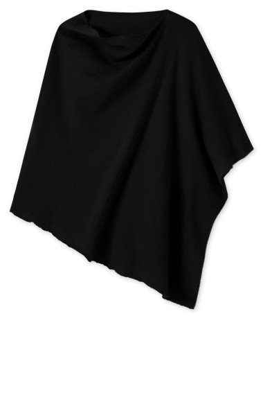 Merinould poncho fra By Basics i sort