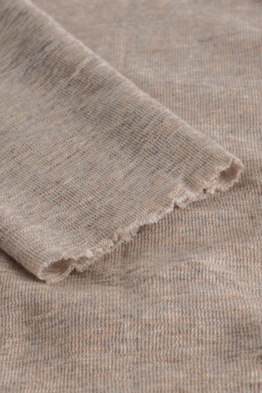 Kort merino uld cardigan i sand farve