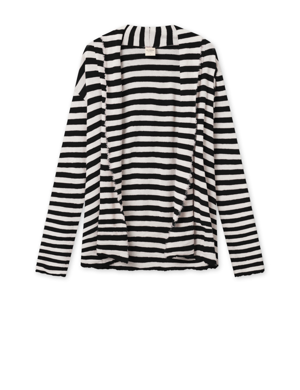 Kort merino uld cardigan 8013 i striber