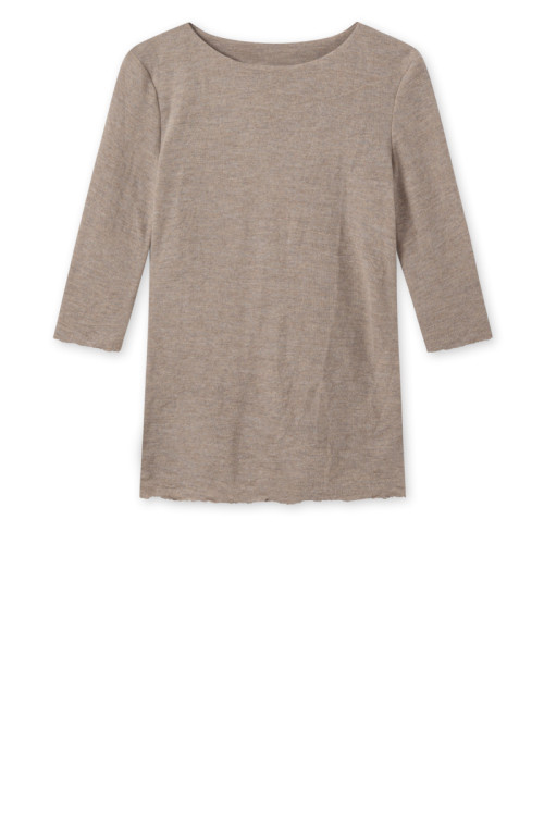 Merino uld bluse med 3/4 ærmer 4041 i basis farver