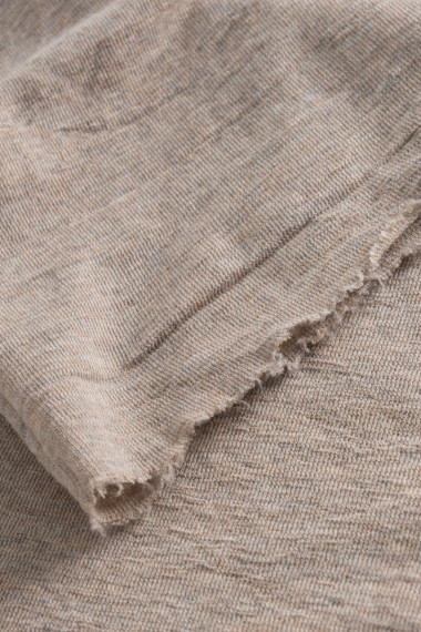 Merino uld bluse med 3/4 ærmer fra By Basics i sand farve