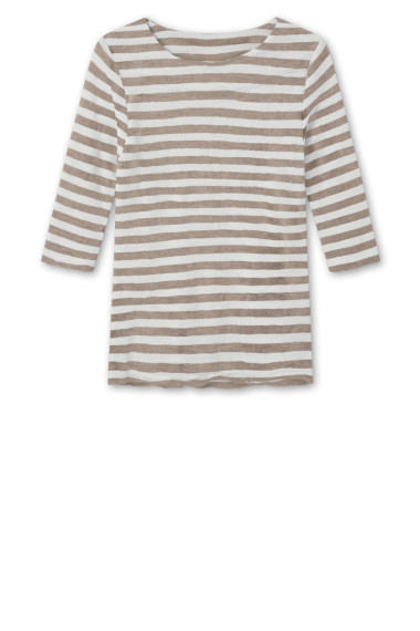 Merino uld bluse med 3/4 ærmer 4041 i striber