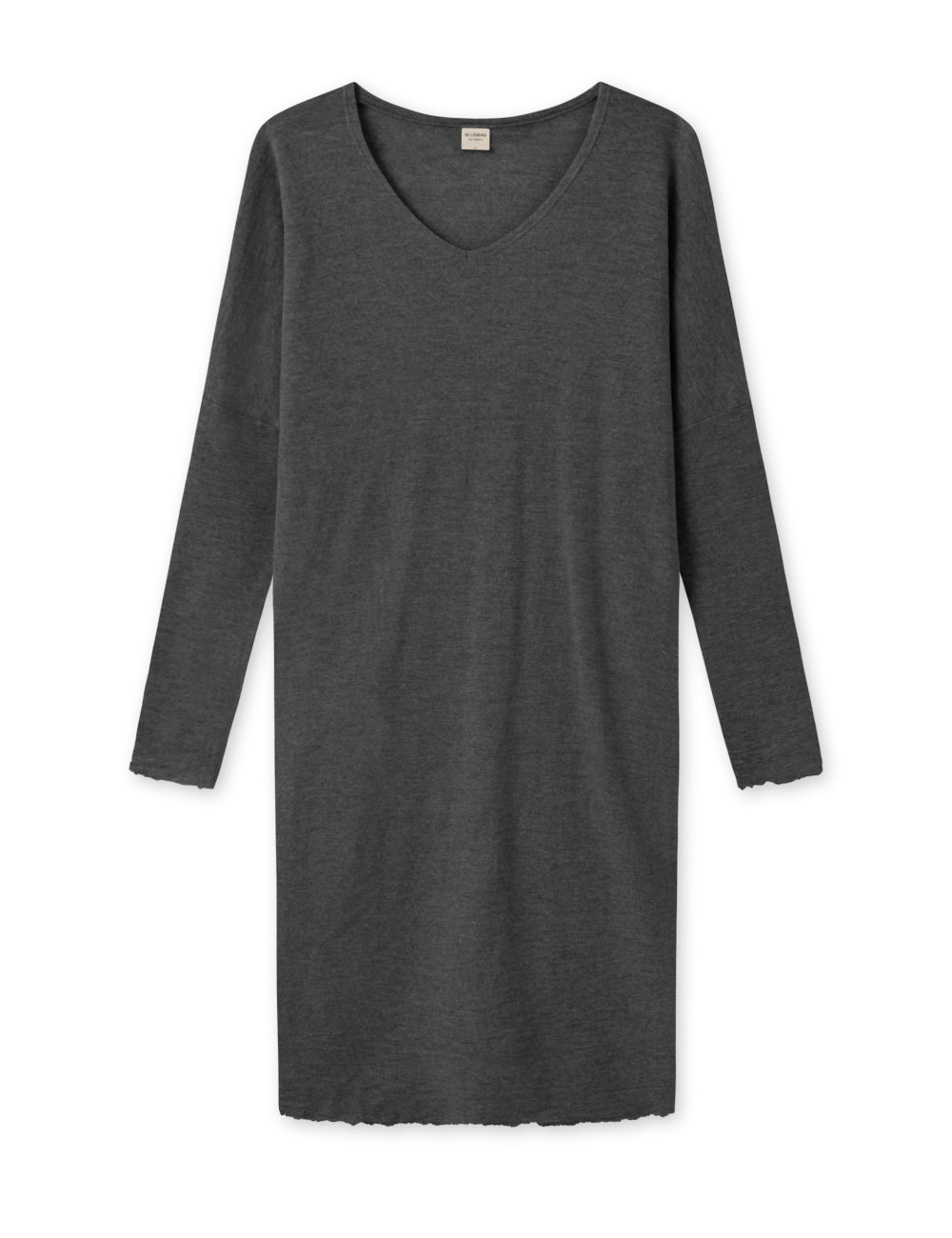 Lang merino uld kjole med v-hals 7018 i basis farver