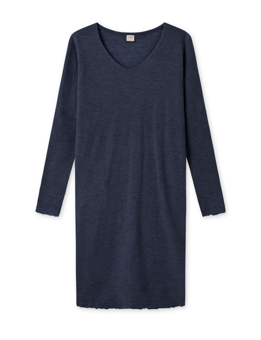 Lang merino uld kjole med v-hals 7018 i basis farver
