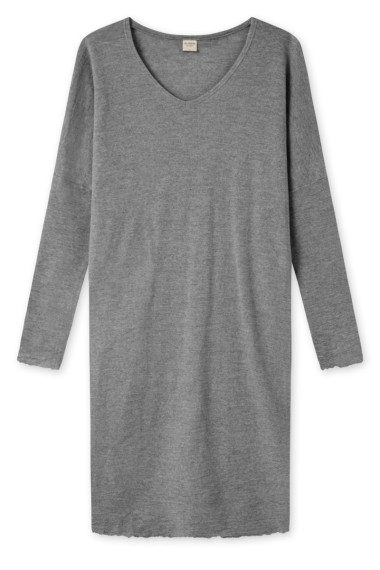 Lang merino uld kjole med v-hals 7018 i basis farver