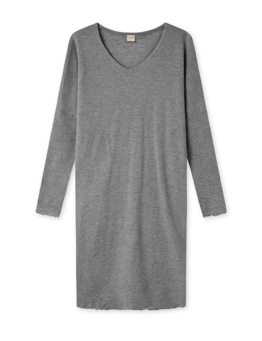 Lang merino uld kjole med v-hals 7018 i basis farver