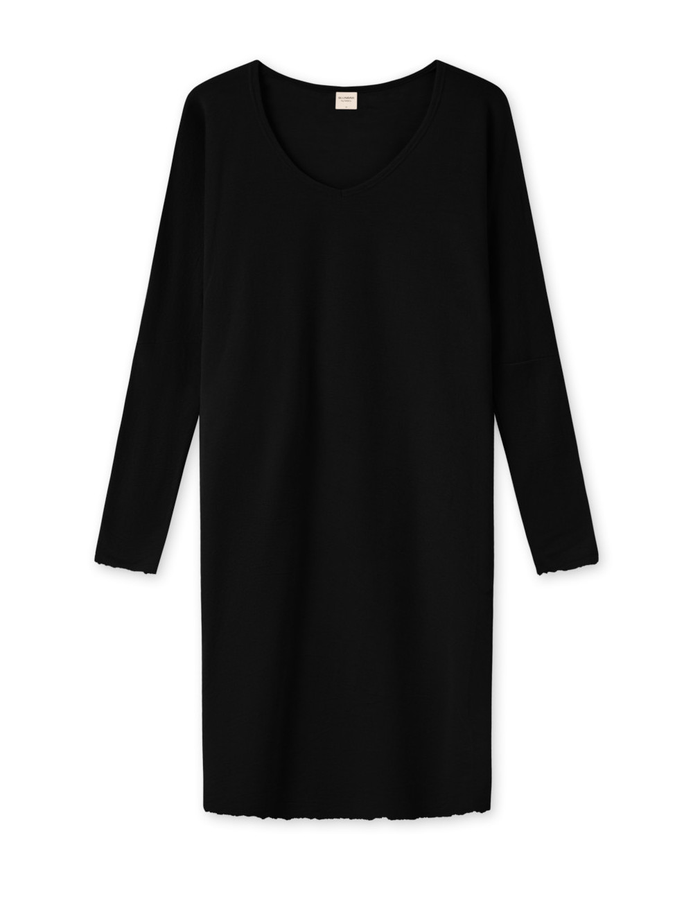 Lang merino uld kjole med v-hals 7018 i basis farver