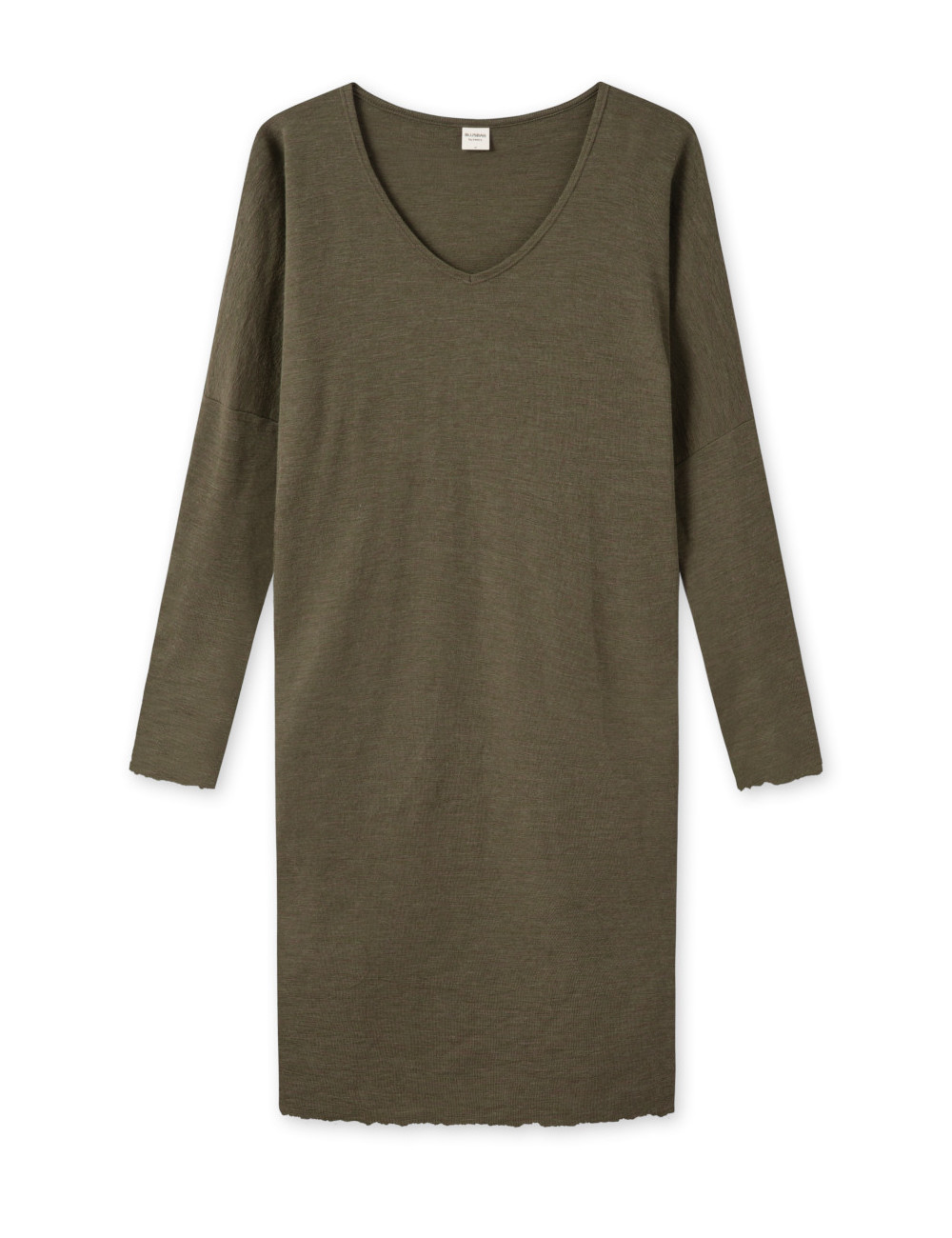 Lang merino uld kjole med v-hals 7018 i basis farver