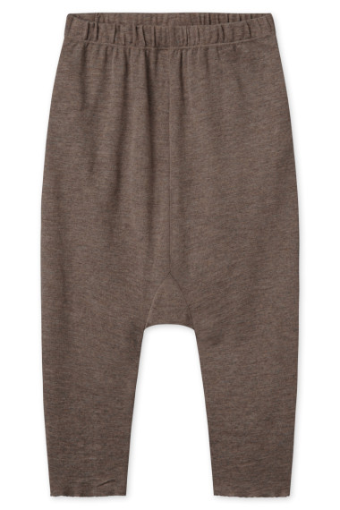 Haramsbukser i merino uld fra By Basics i jord brun melange
