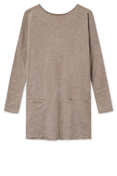 Merino uld tunika med lommer 6019 i basis farver