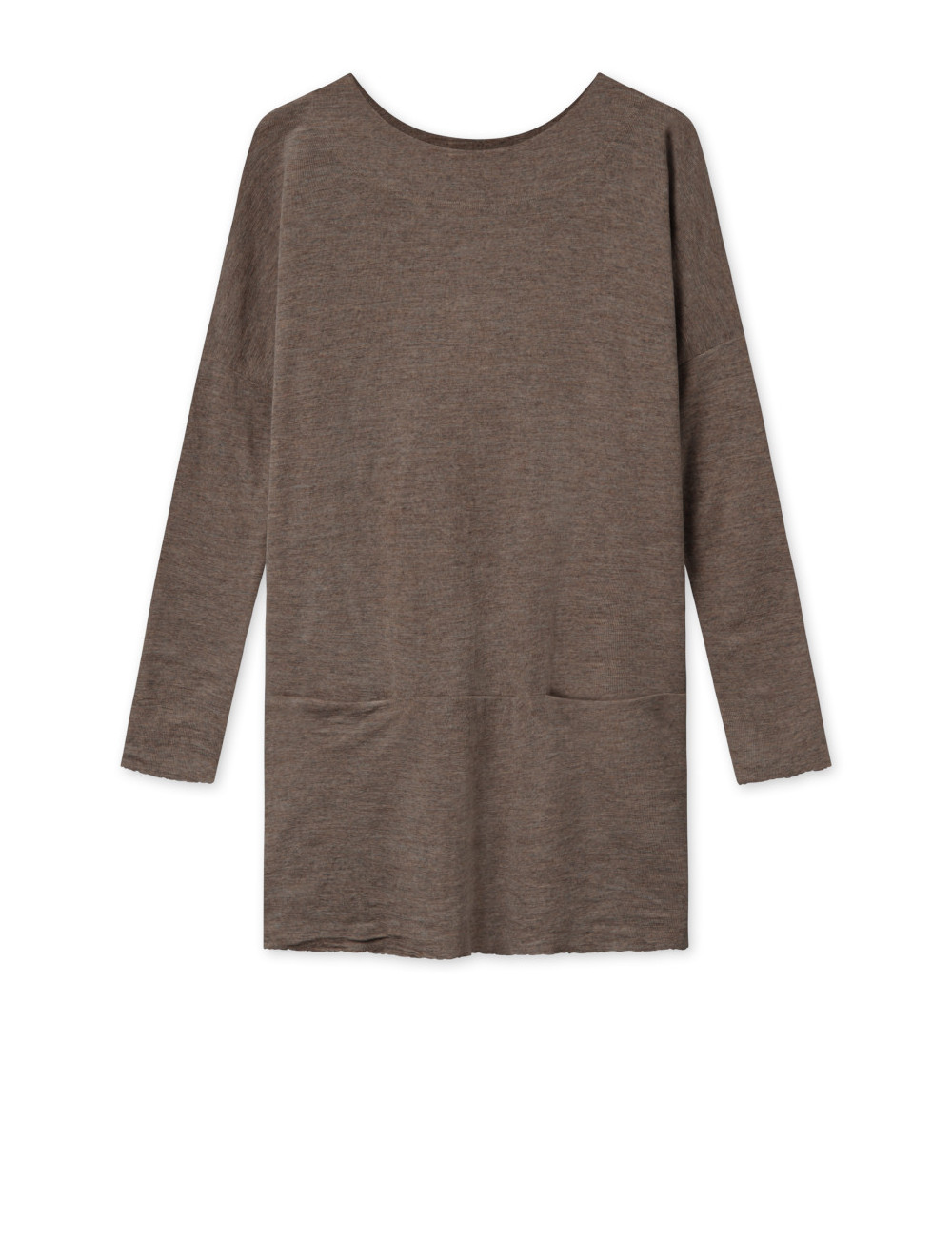 Merino uld tunika med lommer 6019 i basis farver