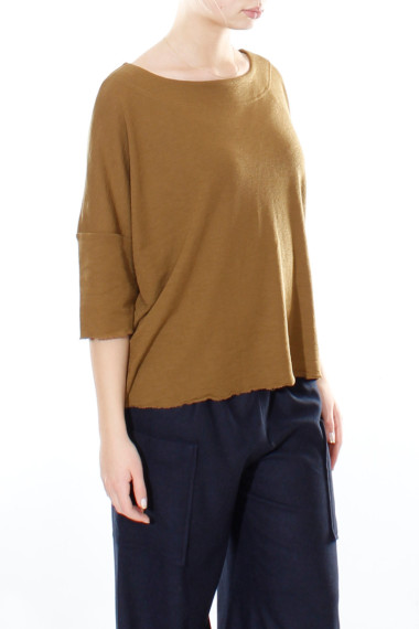 Baggy busseronne i merinould fra By Basics i bronze brun