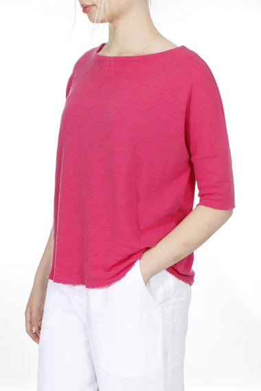 Baggy busseronne i merinould fra By Basics i pink