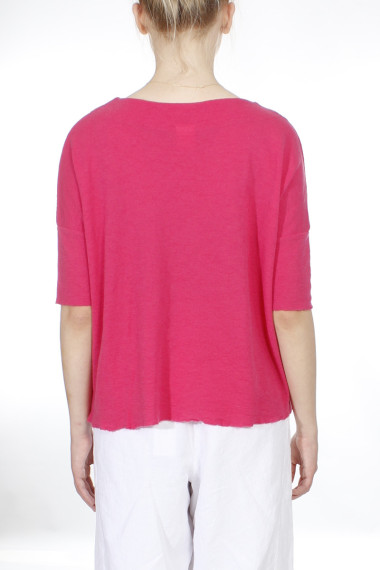 Baggy busseronne i merinould fra By Basics i pink