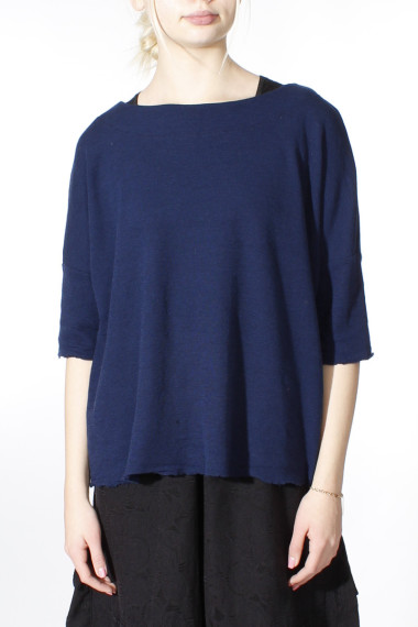 Baggy busseronne i merinould fra By Basics i navy