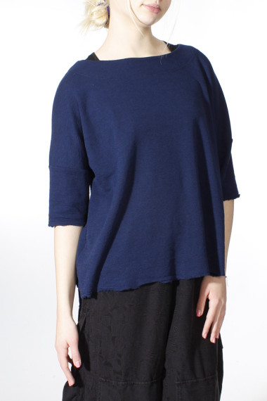 Baggy busseronne i merinould fra By Basics i navy