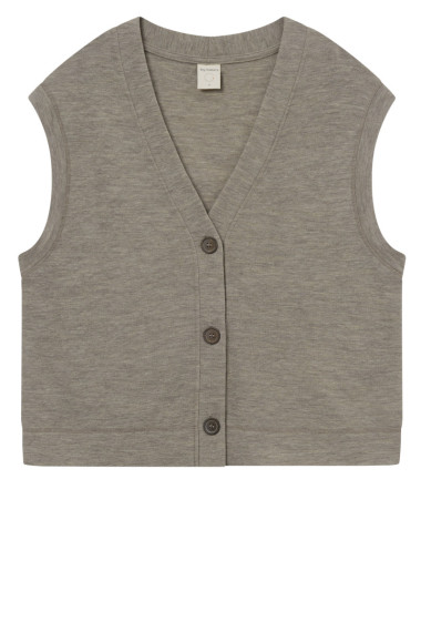 Casual merino uld vest fra by basics i elefant grå