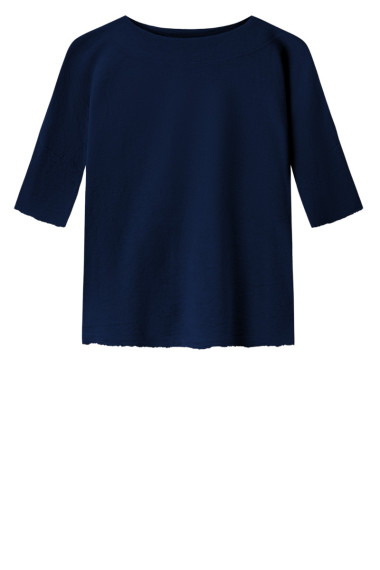 Baggy busseronne i merinould fra By Basics i navy