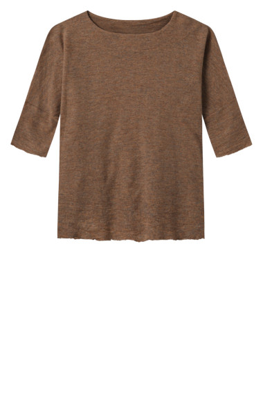 Baggy busseronne i merinould fra By Basics i kanel brun