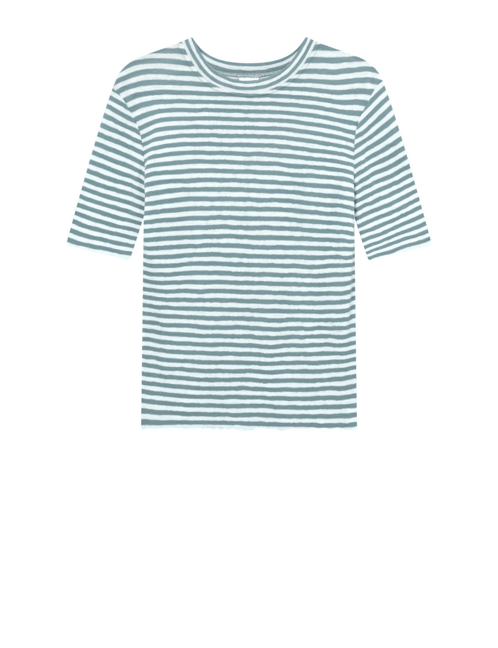 Merino uld T-shirt med 3/4 ærmer 4056 i striber