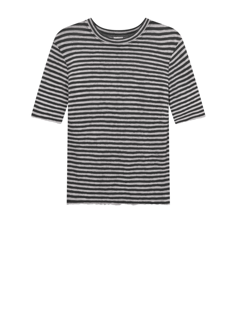 Merino uld T-shirt med 3/4 ærmer 4056 i striber