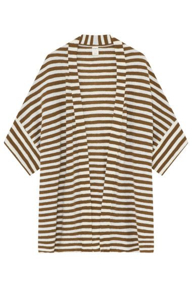 Oversize merino uld cardigan 8018 i striber