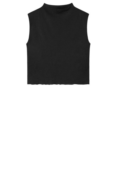 Vest i tynd merino uld fra ByBasic i sort