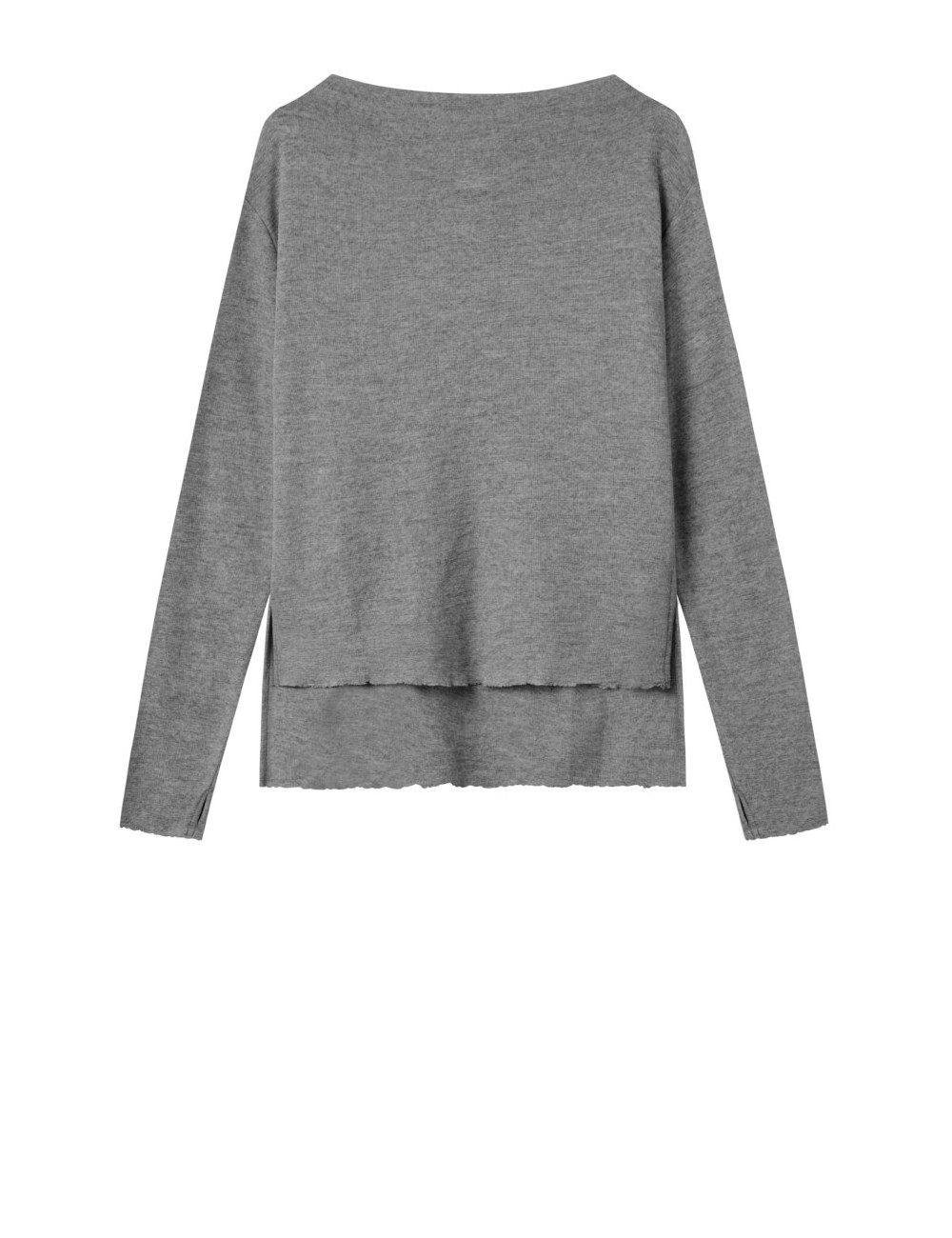 Merino uld bluse med længde forskel 4040 i basis farver